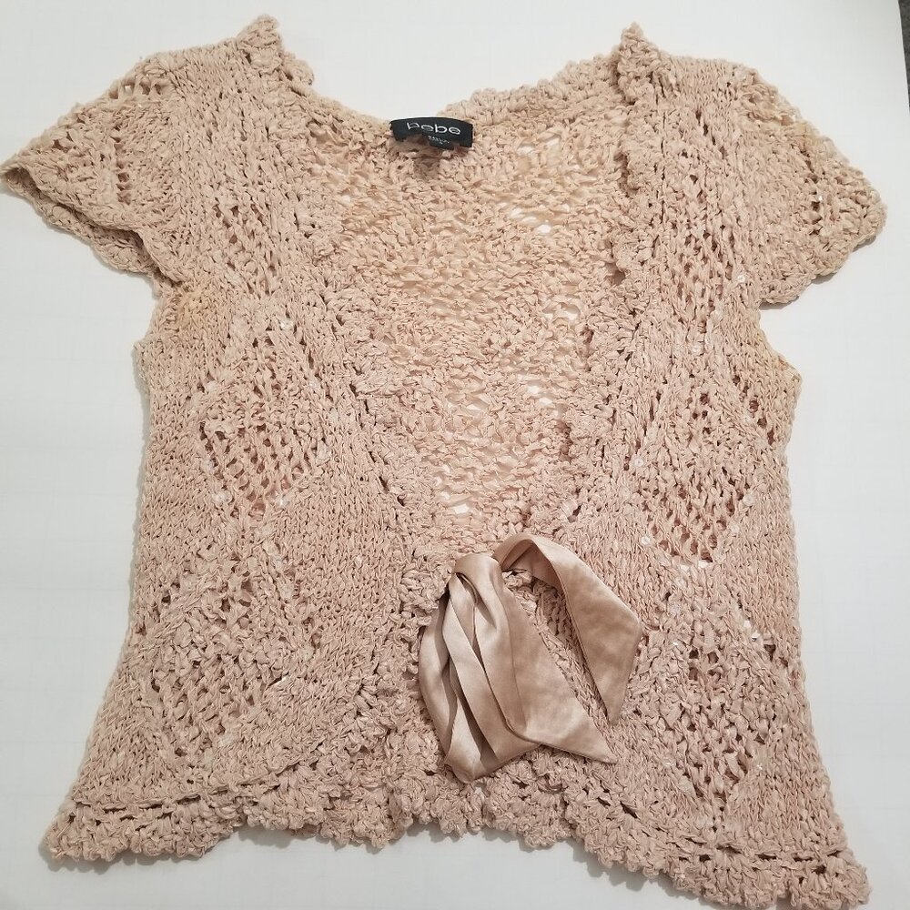 Bebe Brand Top with front bow in pink Size S - Picture 7 of 10